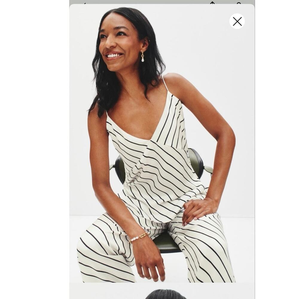 SUMMER AWAY Black White Striped Pattern Vacay Top Bottom Combined Set - Picture 2 of 16